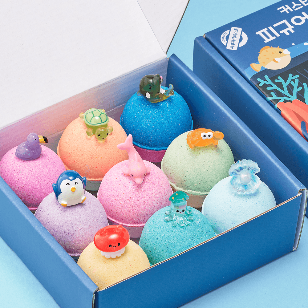 커스터블 커스터블 피규어 배쓰밤 9구세트 거품 입욕제 바다동물 - 최저가 25,000원