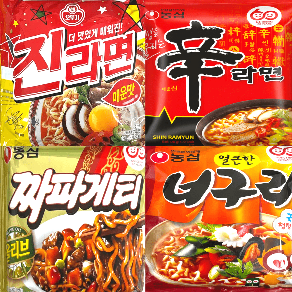 워나점빵 봉지라면 신라면 + 너구리 + 짜파게티 + 진라면 매운맛