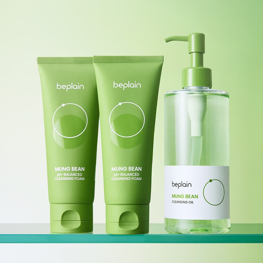비플레인 beplain 비플레인 녹두 약산성 클렌징폼 100ml+100ml + 녹두 클렌징 오일 300ml