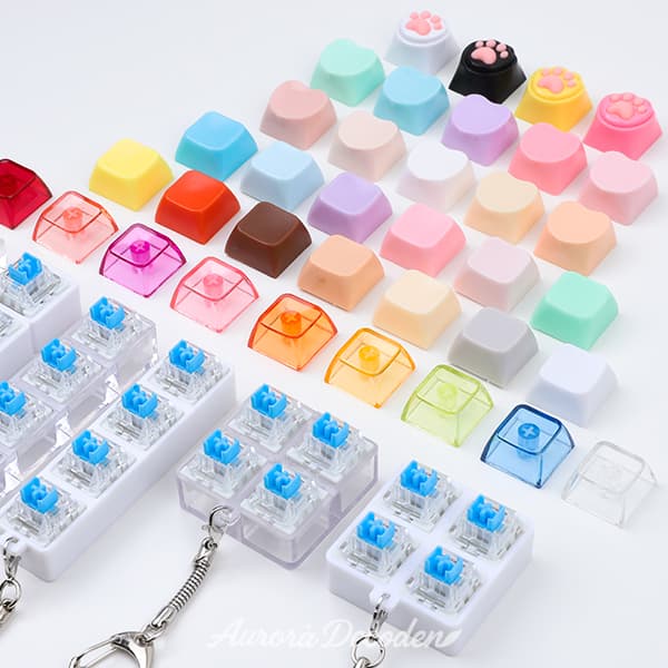 오로라데코덴 LED 기계식 키보드 키캡 키링 클릭커 4종 A1019 - 최저가 2,800원