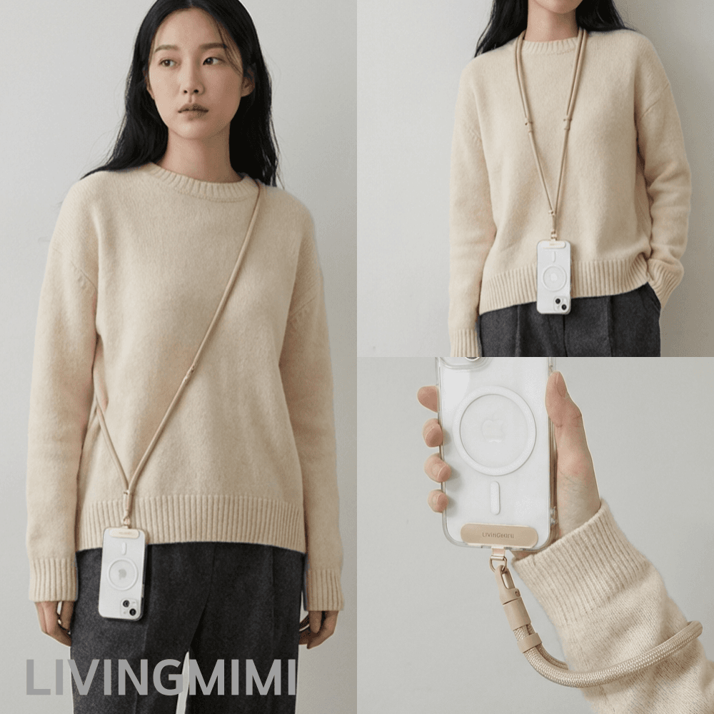 리빙미미 리빙미미 핸드폰 스트랩 3in1 줄 고리 목걸이 크로스 손목 도난방지 분실