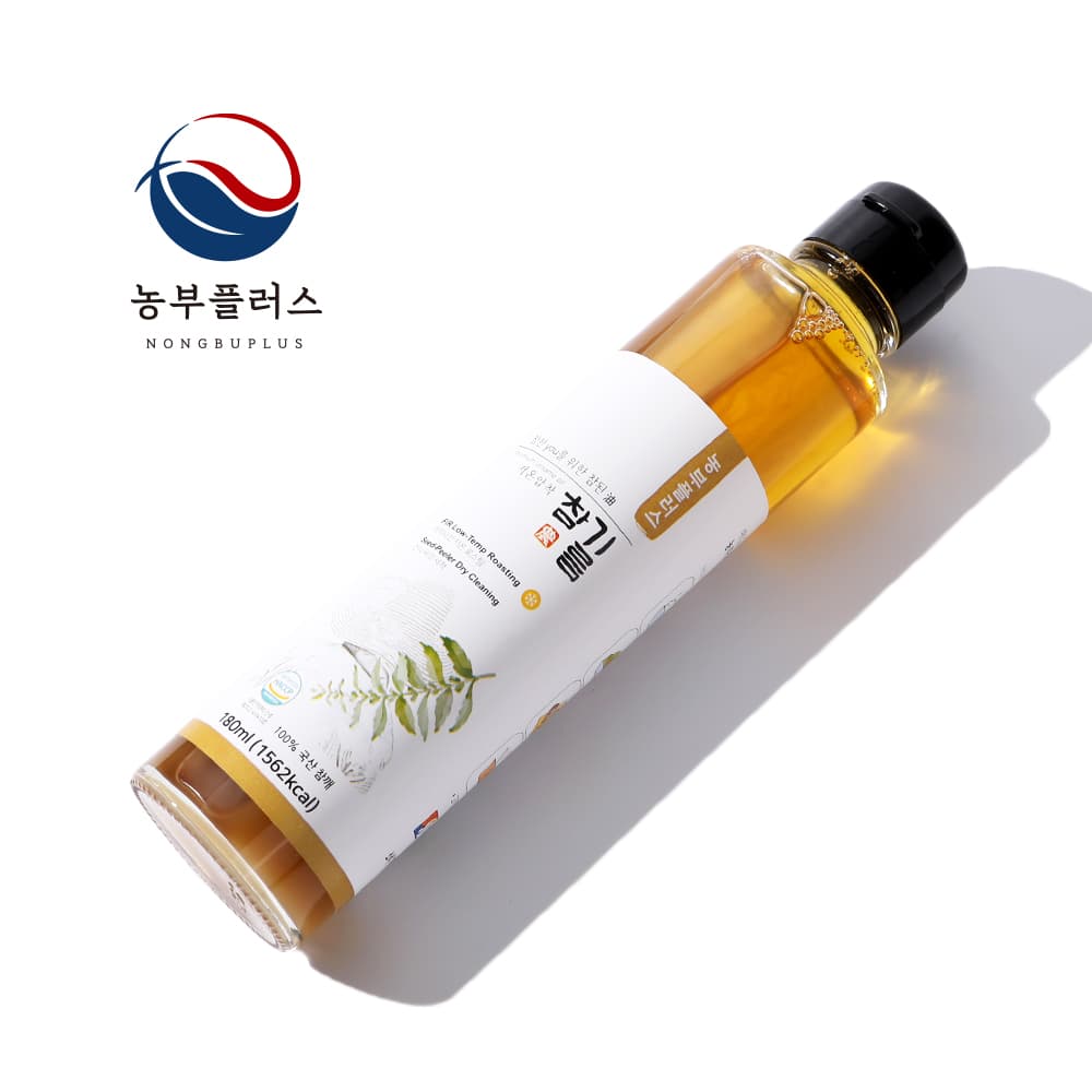 농부플러스 국산참기름 저온압착 180ml 농부플러스