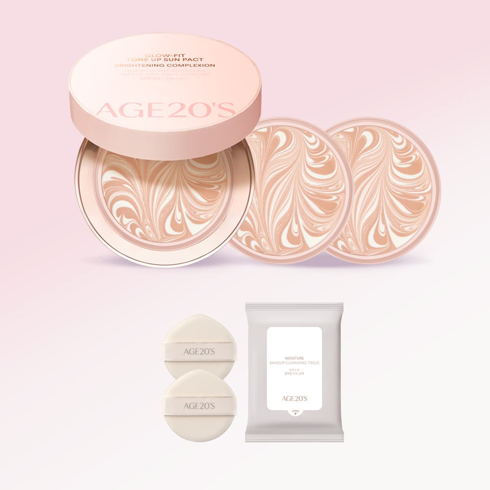 AGE20S 에이지투웨니스 에이지투웨니스 글로우핏 톤업 선팩트 12.5g 본품+리필 2개 SPF50+ PA++++ 파데프리 선쿠션