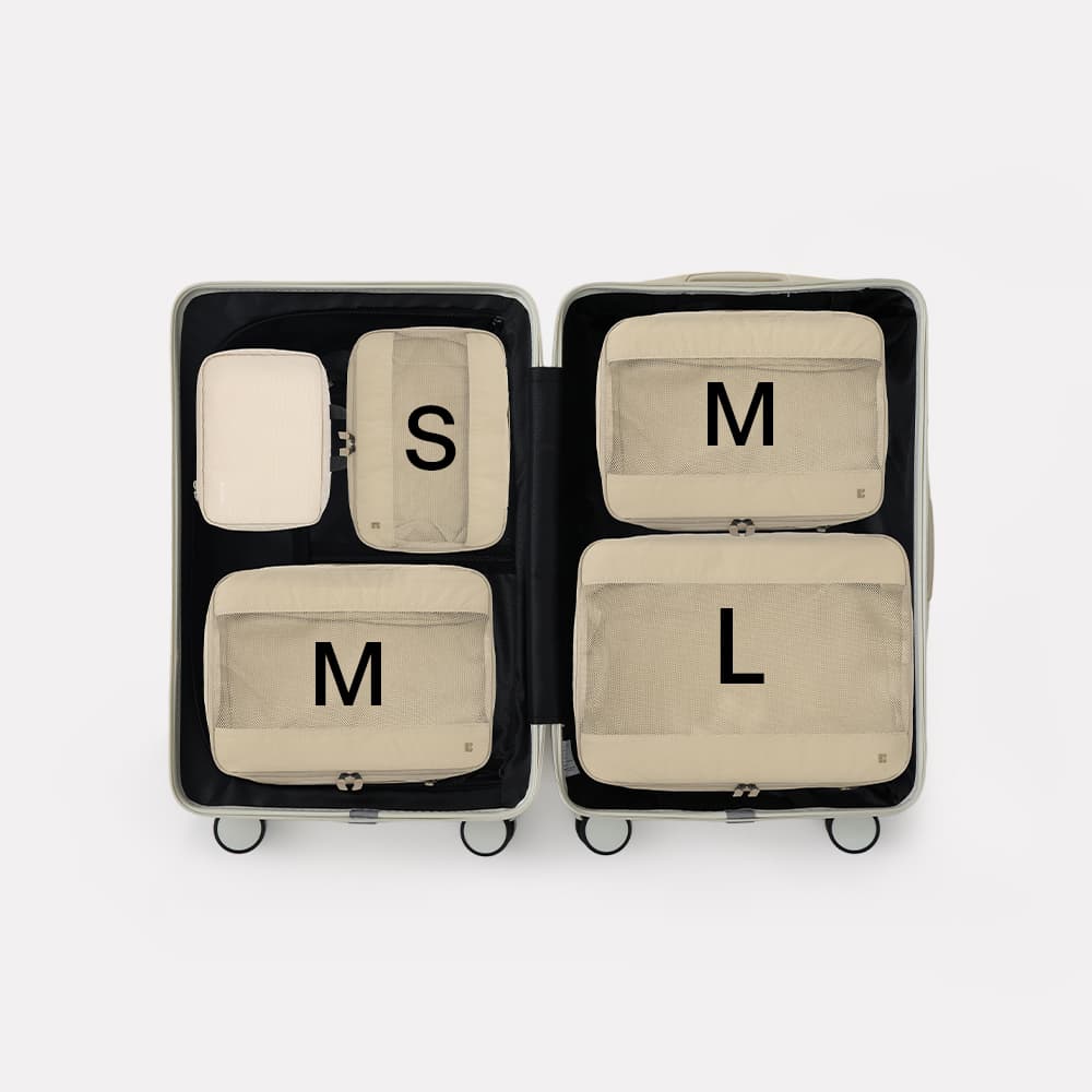 Branden 여행 압축 파우치 라이트 S+M+M+L+워시백