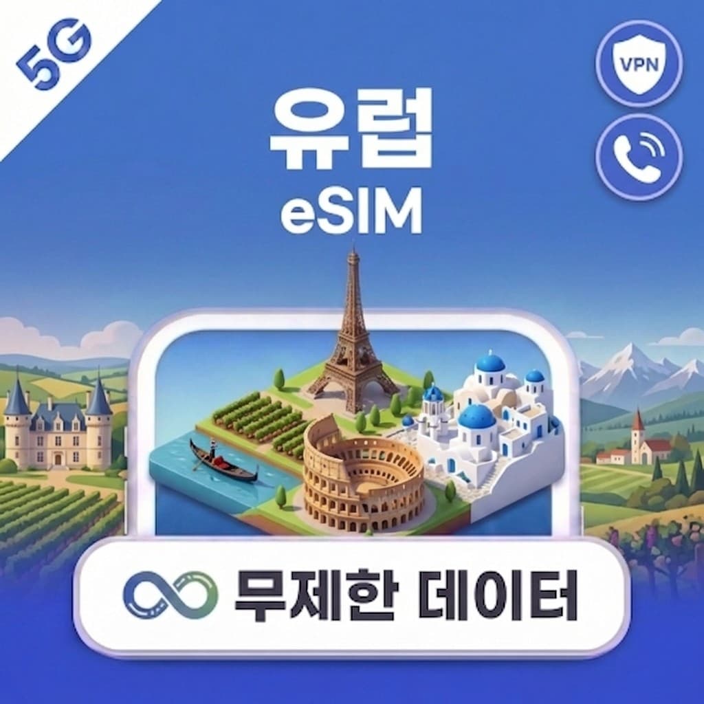 트립톡스토어 유럽 eSIM e심 파리 런던 로마 트립톡 1일~30일 1GB~완전 무제한 데이터
