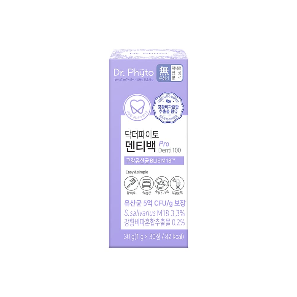 닥터파이토 닥터파이토 덴티백 구강유산균 BLIS M18 프로바이오틱스 입속 30정 - 최저가 41,000원