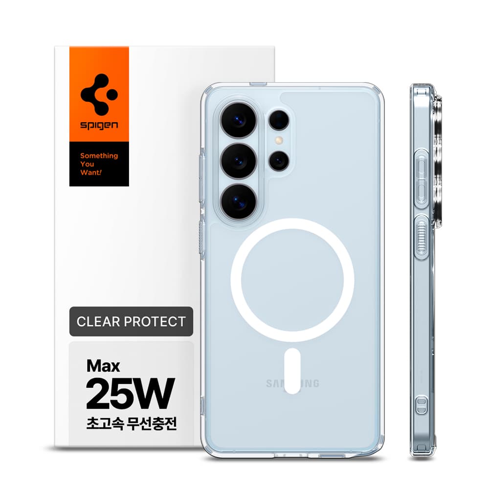 슈피겐 25W 충전 슈피겐 갤럭시 맥세이프 케이스 울트라하이브리드맥핏 클리어화이트 갤럭시S26 울트라
