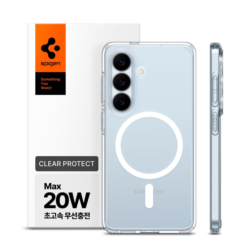슈피겐 20W 충전 슈피겐 갤럭시 맥세이프 케이스 울트라하이브리드맥핏 클리어화이트 갤럭시S26 플러스