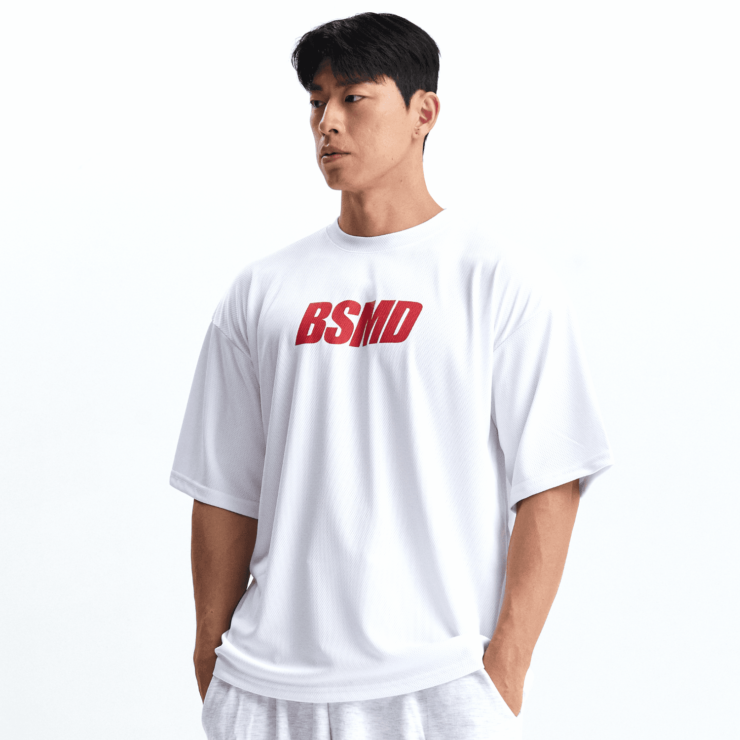 비스트모드 비스트모드 5컬러 메쉬 기능성 헬스 오버핏 반팔 티셔츠