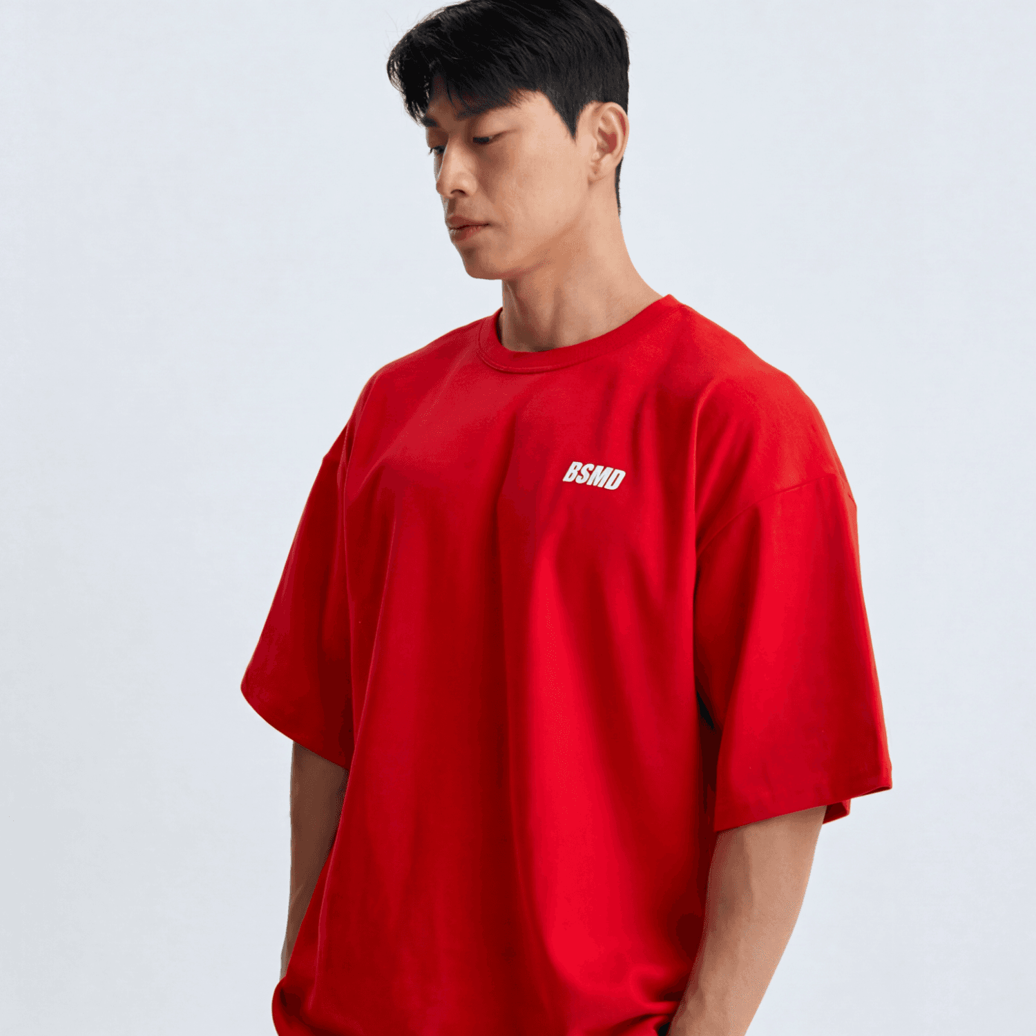 비스트모드 비스트모드 심플로고 헬스 오버핏 반팔 티셔츠 무지
