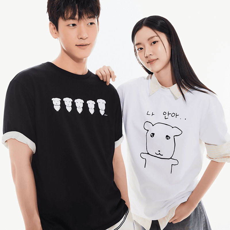 스파오 스토어 콜라보 반팔 티셔츠 모음 (가나디,산리오,담곰이,먼작귀,망곰이,리락쿠마,짱구,트위티)