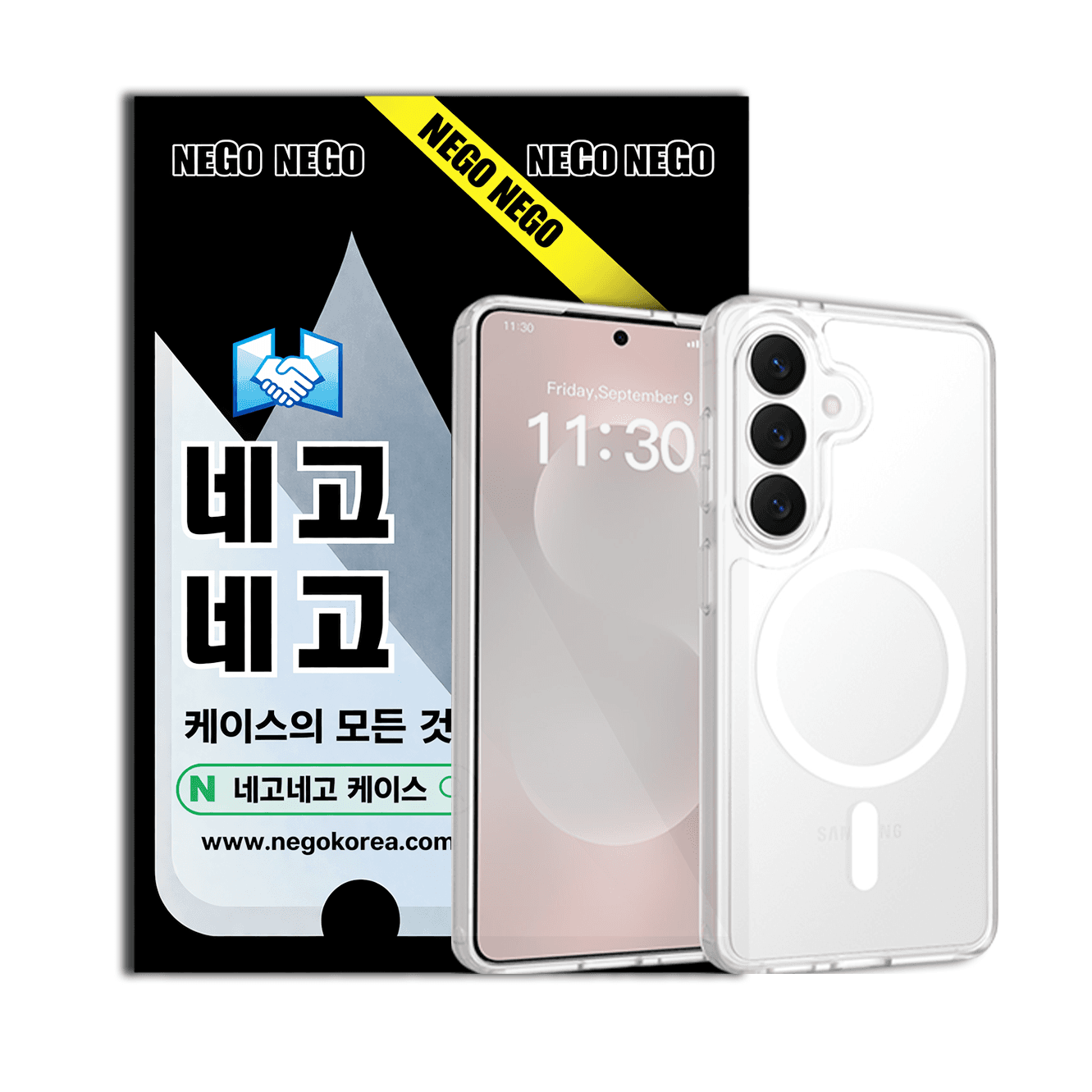 네고네고 맥세이프 케이스 강력자력 변색방지 내장범퍼 투명 갤럭시S26 플러스