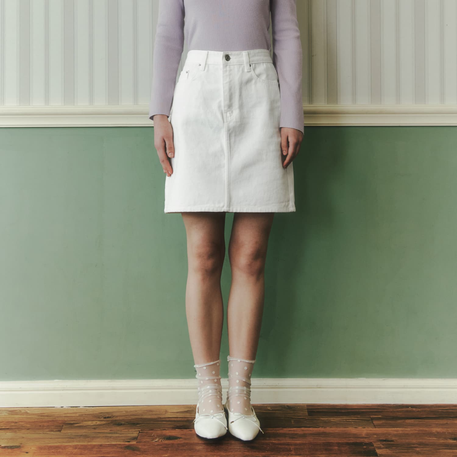 제로스트릿 [제로스트릿] 화이트 미니 데님 스커트 WHITE MINI DENIM SKIRT / WHITE - 최저가 39,000원