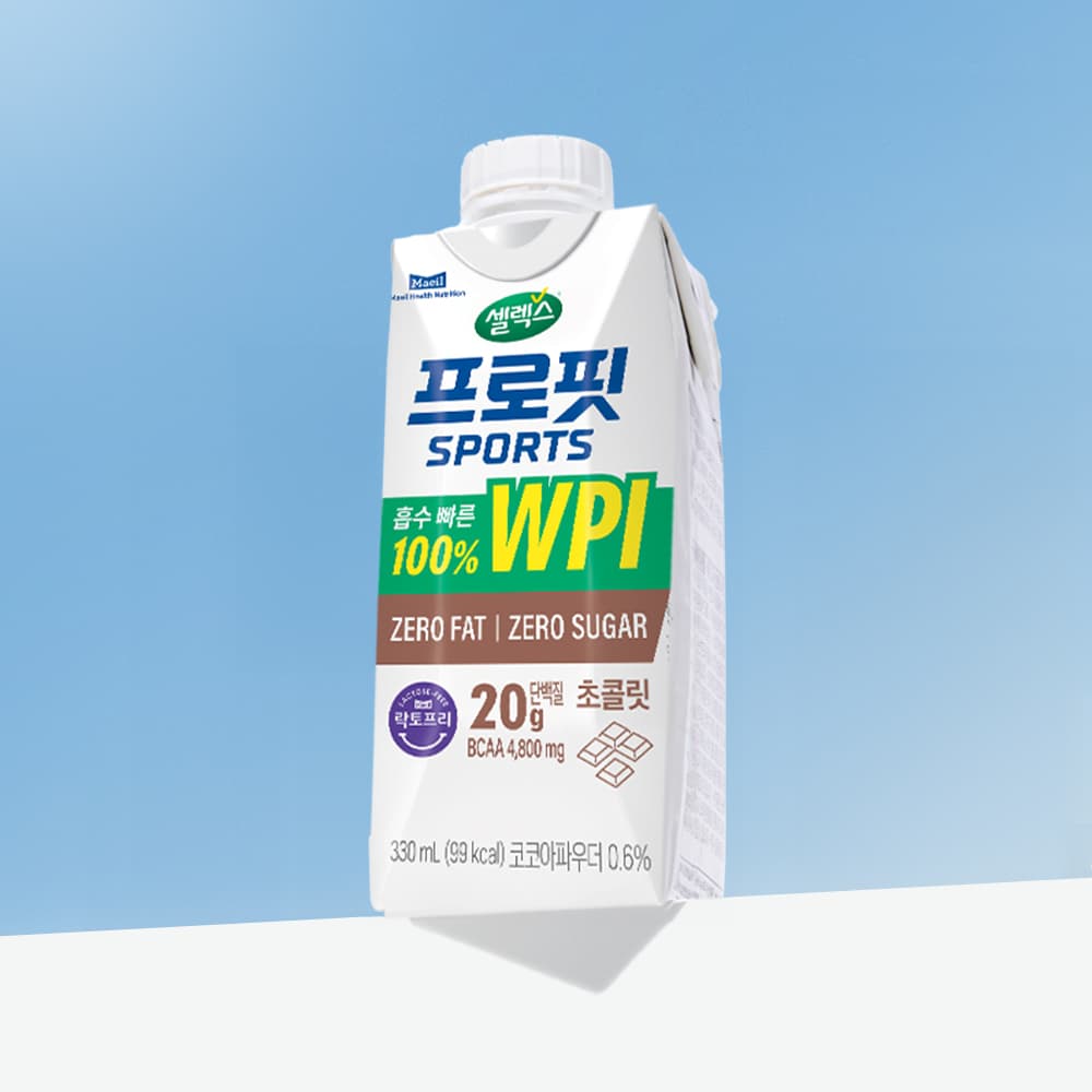 셀렉스 직영스토어 셀렉스 프로핏 Sports WPI 드링크 초콜릿, 330ml, 12개