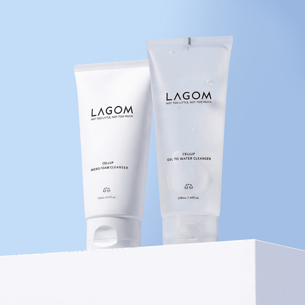 LAGOM: 본사직영몰 라곰 수분 폼클렌징 듀오 마이크로 폼 클렌저 150mL + 젤 투 워터 클렌저 220mL