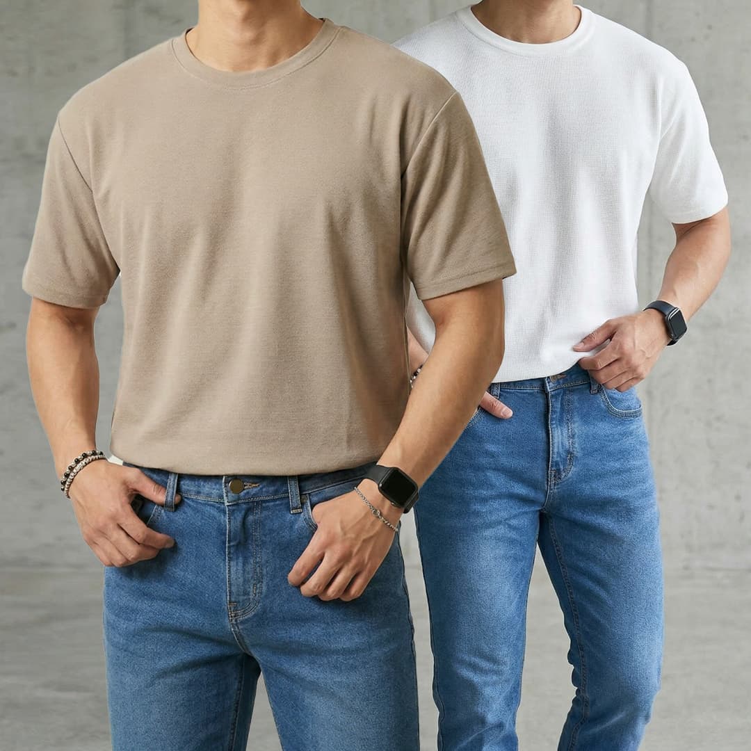 비욘드마이셀프 남자 넣입 밴딩 세미 머슬핏 반팔 니트 10color - 최저가 34,900원