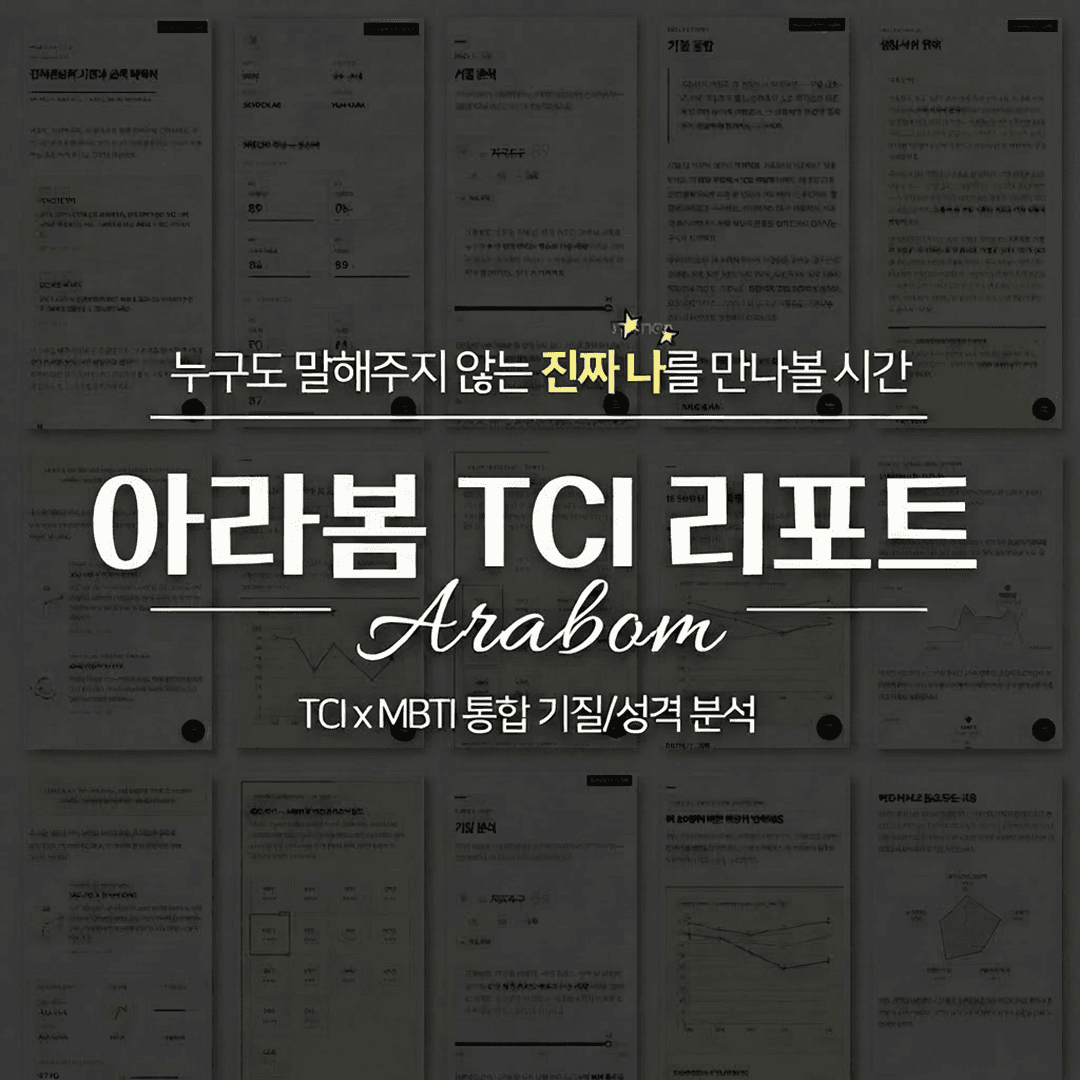 아라봄심리연구소 TCI 기질 검사 및 전문 해석 패키지 성인 1인 온라인 검사 20P 심층 리포트 - 최저가 24,800원