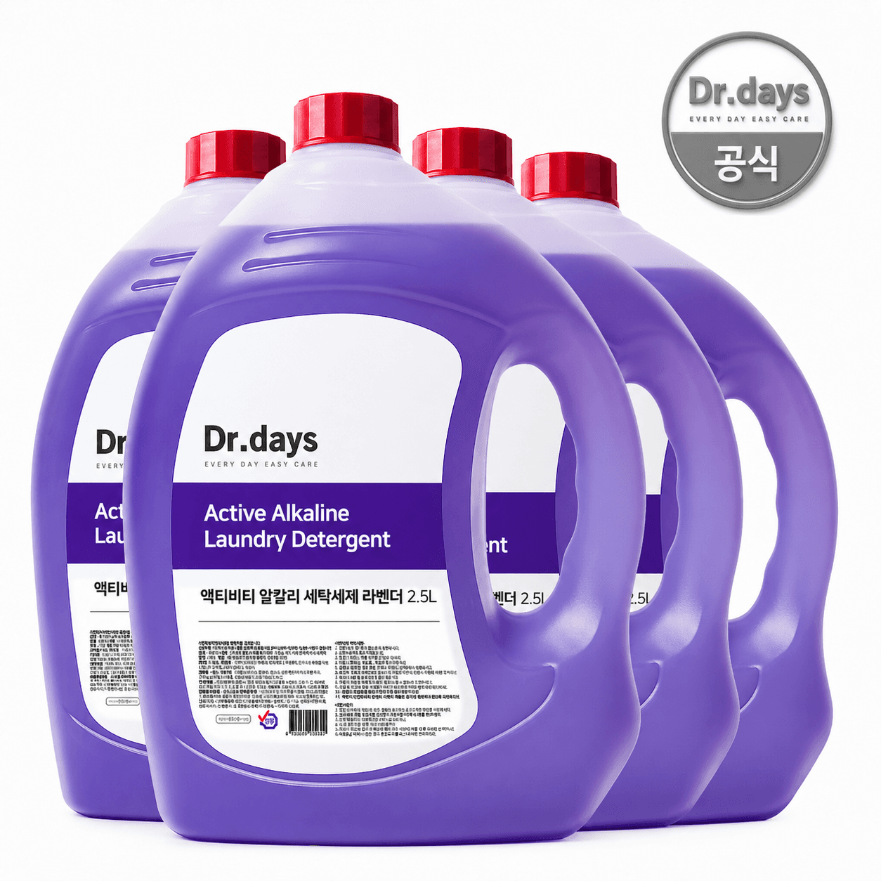 닥터데이즈 알칼리 세탁세제 라벤더 2.5L 4개