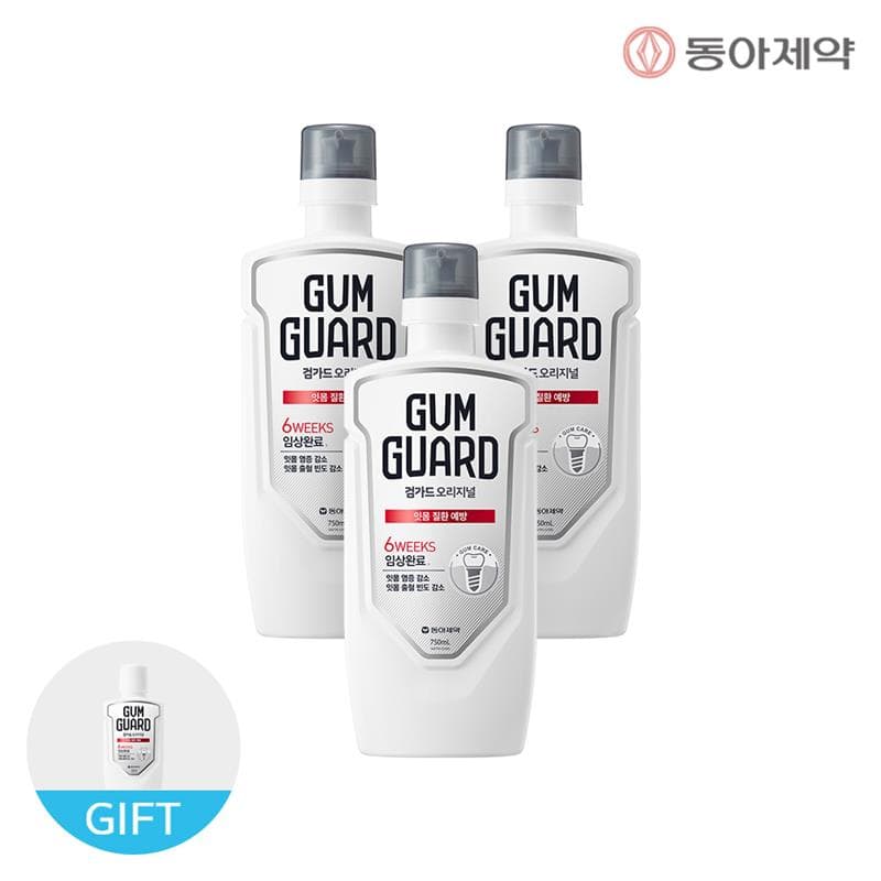 동아제약 생활 공식스토어 검가드 오리지널 750ml 3개 + 100ml 3개 임플란트 가글 구강청결제