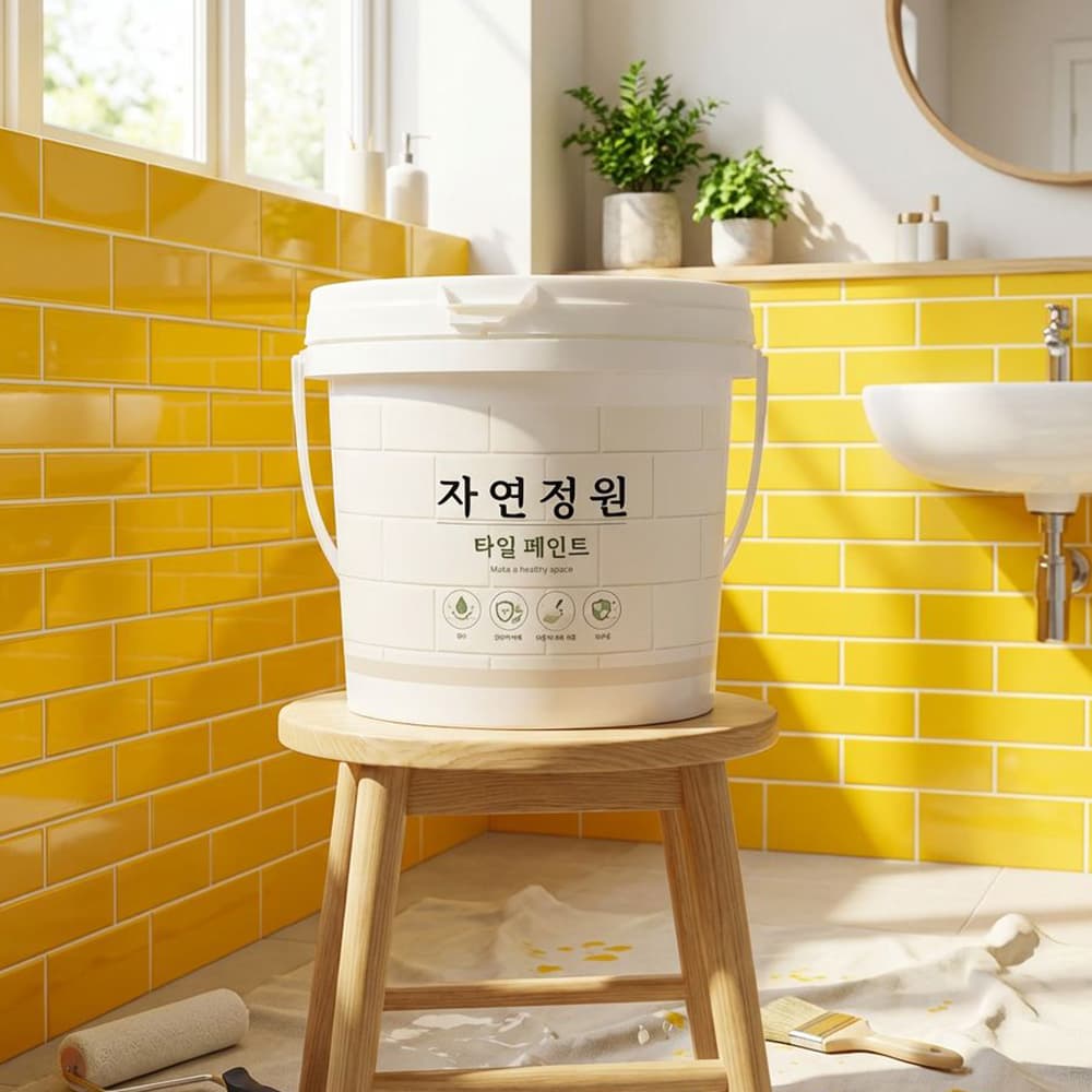 BR 세라텍 자연정원 타일페인트 욕실 주방 화장실 베란다 셀프 인테리어 곰팡이 방수 화이트 1kg