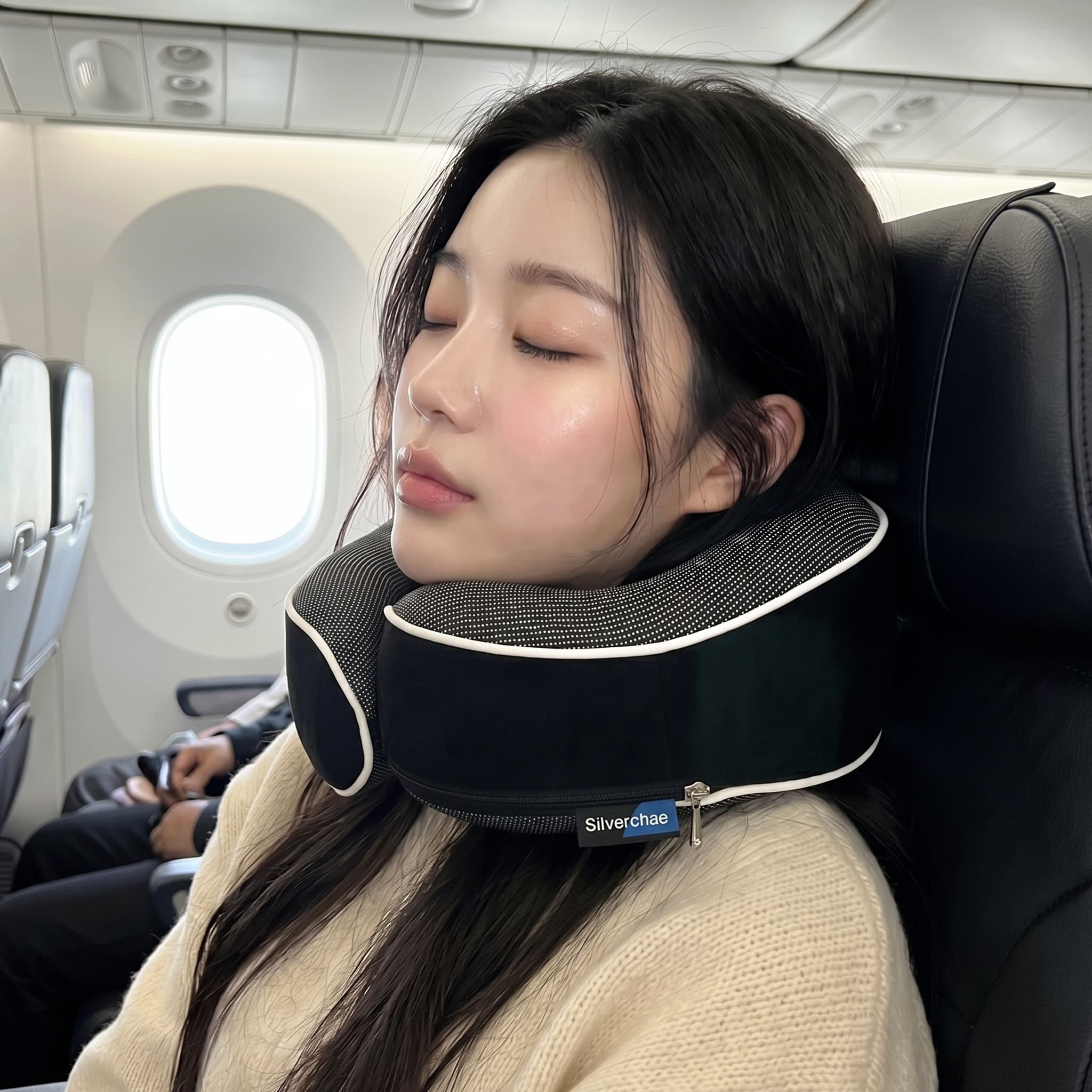 실버채 기내용 목베개 여행용 목베개 비행기 휴대용 파우치세트