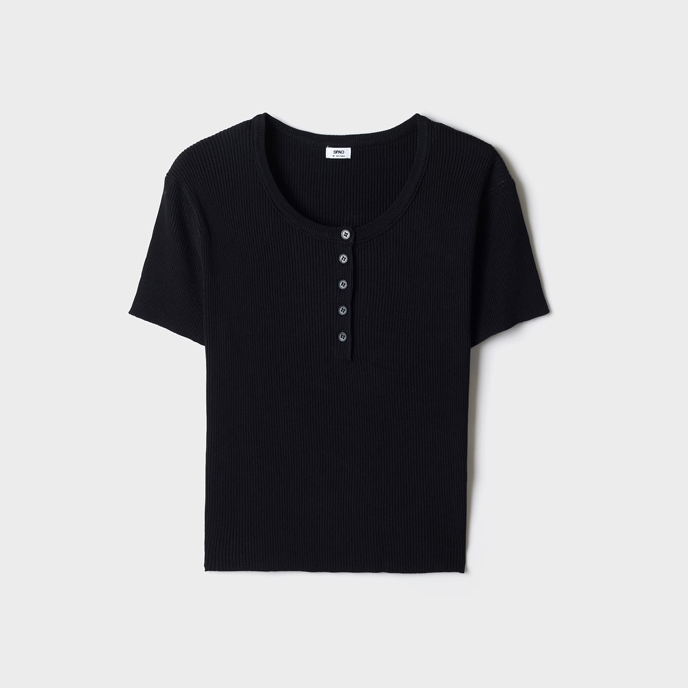 스파오 스토어 스파오 헨리넥 골지 반팔 니트 SPKWG25G01