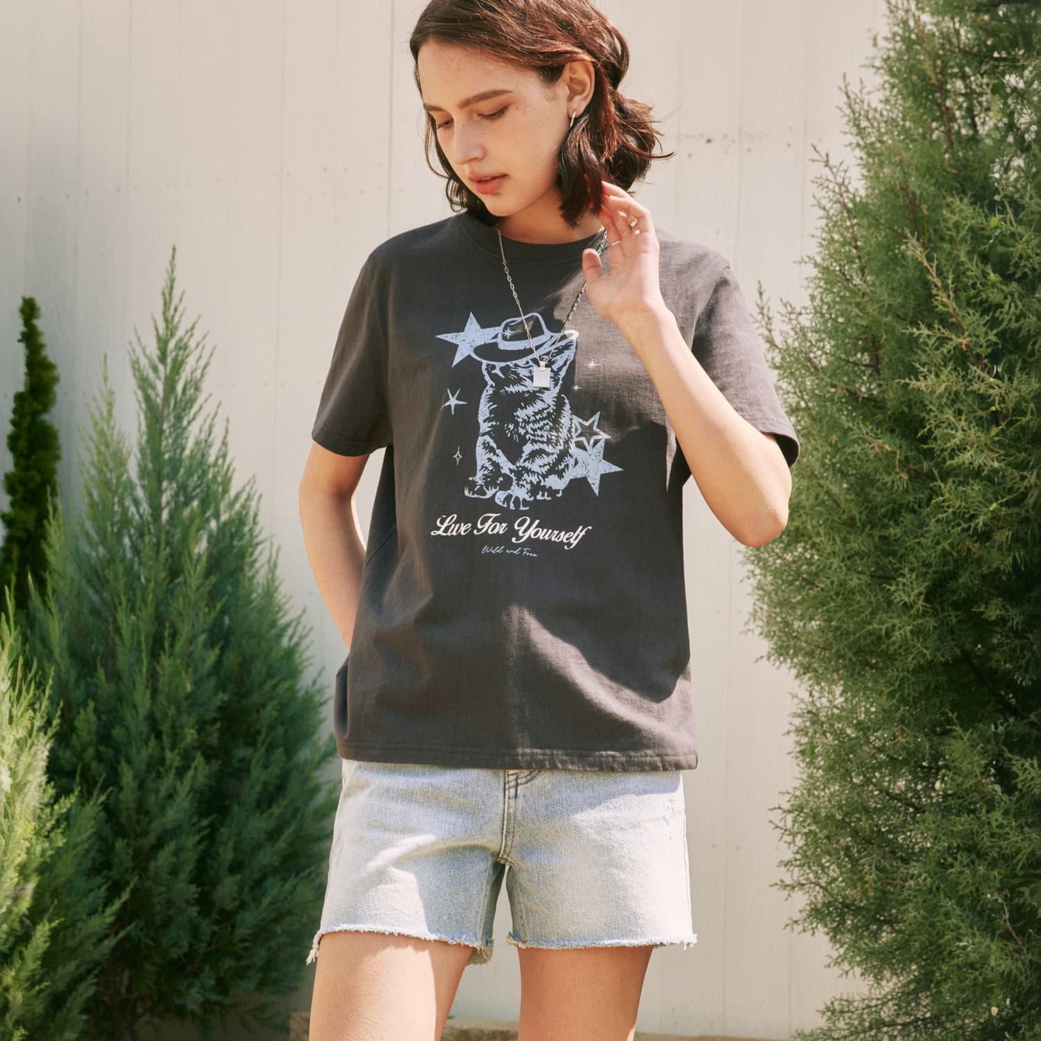 제로스트릿 [제로스트릿] 카우보이 캣 반팔 티셔츠 COWBOY CAT SHORT SLEEVE T-SHIRT - 최저가 22,000원
