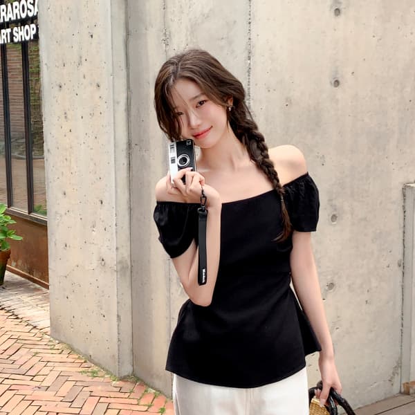 아뜨랑스 스퀘어넥 셔링 백리본 스모크 밴딩 블라우스 bs8761 - 최저가 26,500원