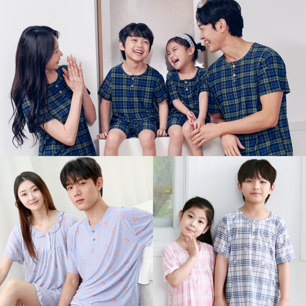 별별모아 커플 반팔 냉감잠옷 여름 빅사이즈 파자마