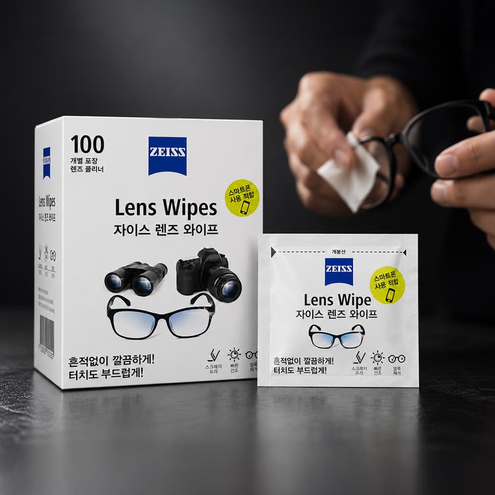 자이스 공식스토어 자이스 렌즈와이프 일회용 휴대폰클리너 카메라액정클리너 100매