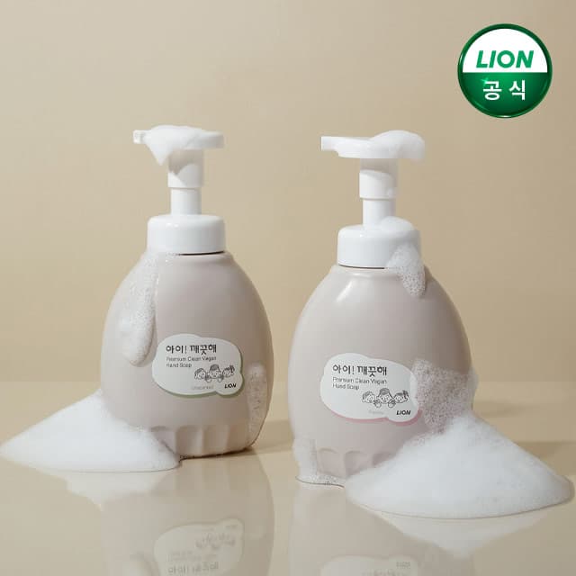 라이온코리아 브랜드스토어 아이깨끗해 핸드워시 프리미�m 클린비건 450ml