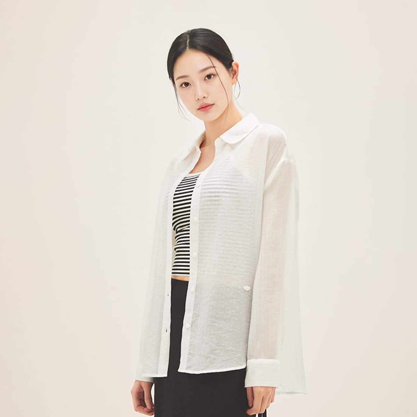 roem 로엠 올데이셔츠 시스루 백리본 셔츠 RMYWG26R11 - 최저가 53,910원