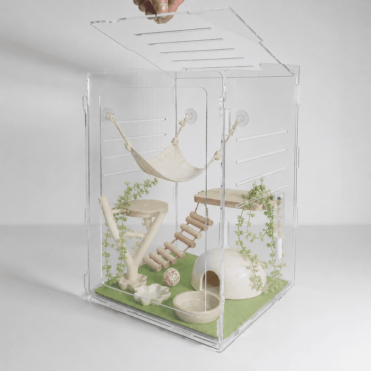 아트센 도마뱀 사육장 크레스티드 게코 아크릴 케이지 20x20x30
