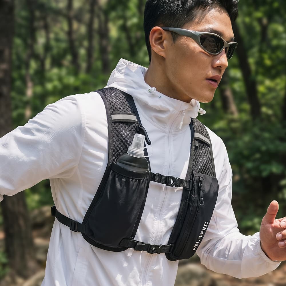 밀스펙 밀스펙 코어 트레일 러닝 베스트 경량 블랙 화이트
