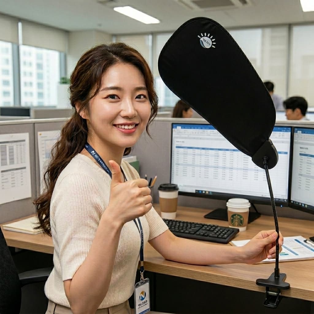 FULL문 사무실 캐노피 나뭇잎 가림막 책상 햇빛 가리개 모니터 에어컨 바람막이