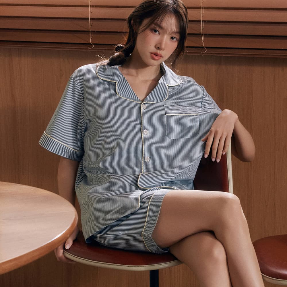 CEID [uni] 클래식 크로노 반팔 파자마 셋업