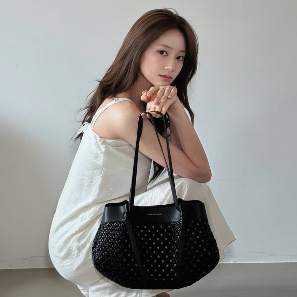 찰스앤키스코리아 [찰스앤키스] 칼라 우븐 토트백 2colors CK2-30701696-2