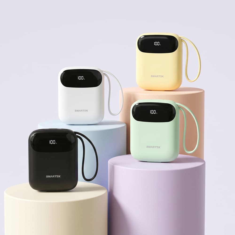 스마텍 공식몰 스마텍 팬시 초미니 고속충전 보조배터리 10000mAh 3in1 케이블 일체형 4color