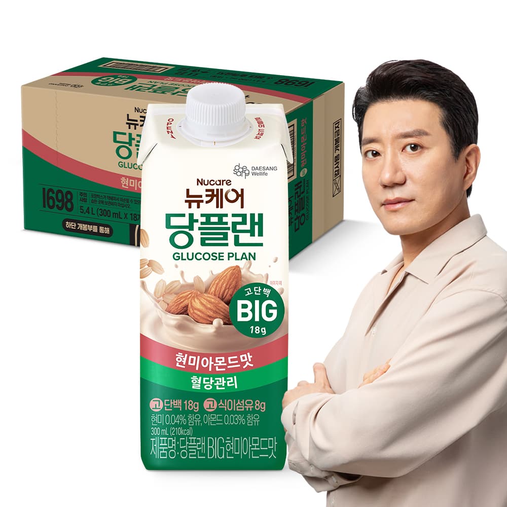 대상웰라이프 본사쇼핑몰 뉴케어 당플랜 BIG 고용량 당뇨영양식 현미아몬드맛 300ml 18개