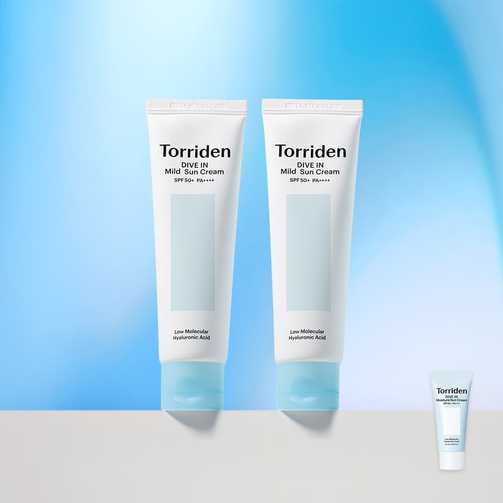토리든 토리든 다이브인 무기자차 마일드 선크림 60ml x2개 SPF 50+ PA++++ 모이스처 선크림 20ml 증정 - 최저가 29,000원