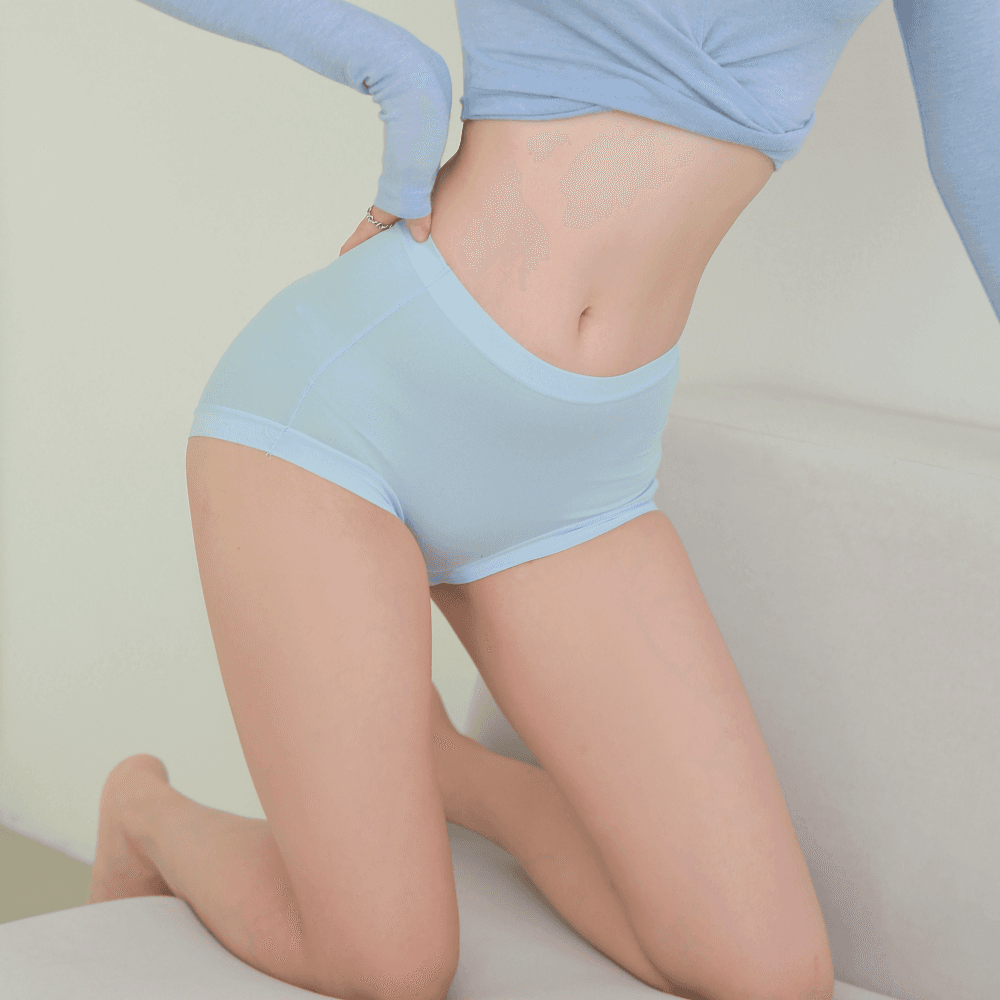 리아모르 여성 심리스 팬티 하이웨스트 모달 면 비스코스 속옷 5PACK