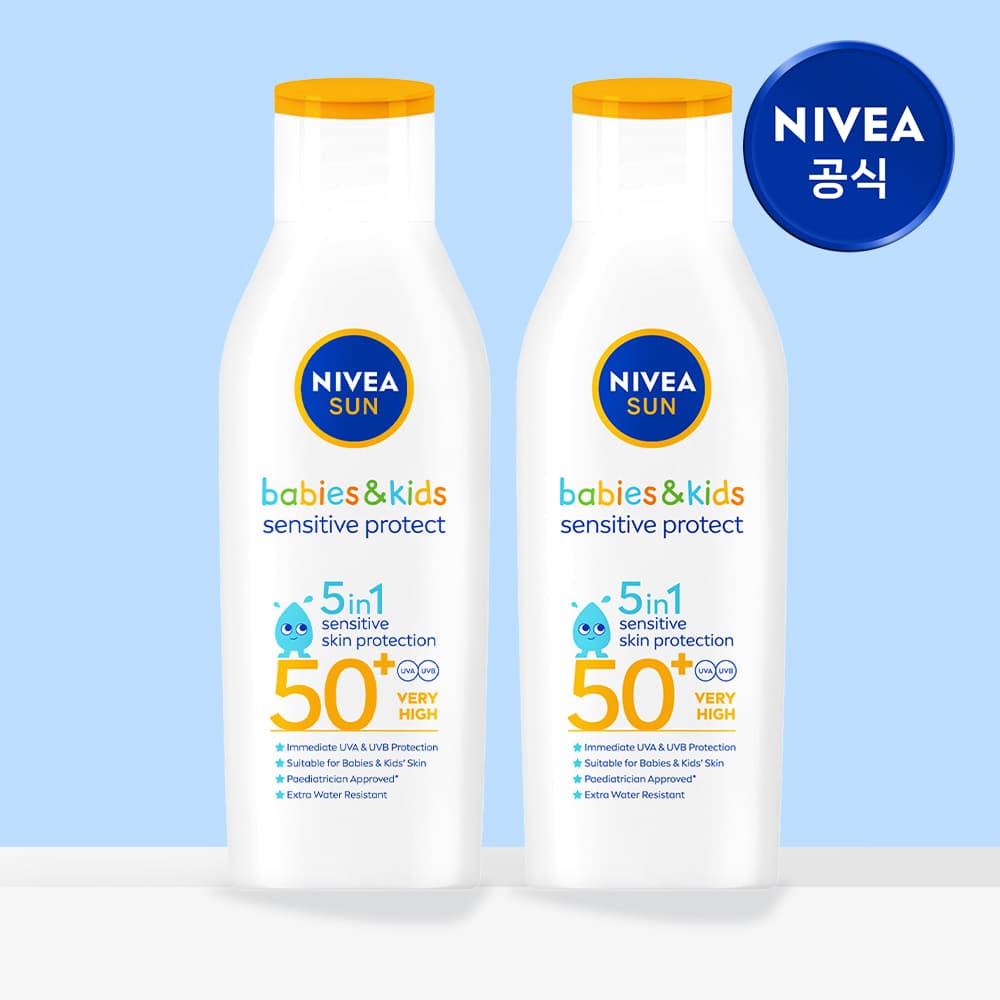 니베아  브랜드샵 니베아 선 키즈 센서티브 프로텍트 선로션 SPF50+/PA++++ 200ml 2개 - 최저가 22,300원