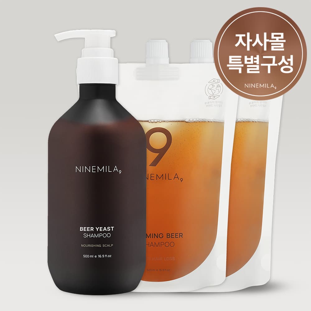나인밀라 나인밀라 카밍비어 탈모샴푸 자몽향 500ml 3개