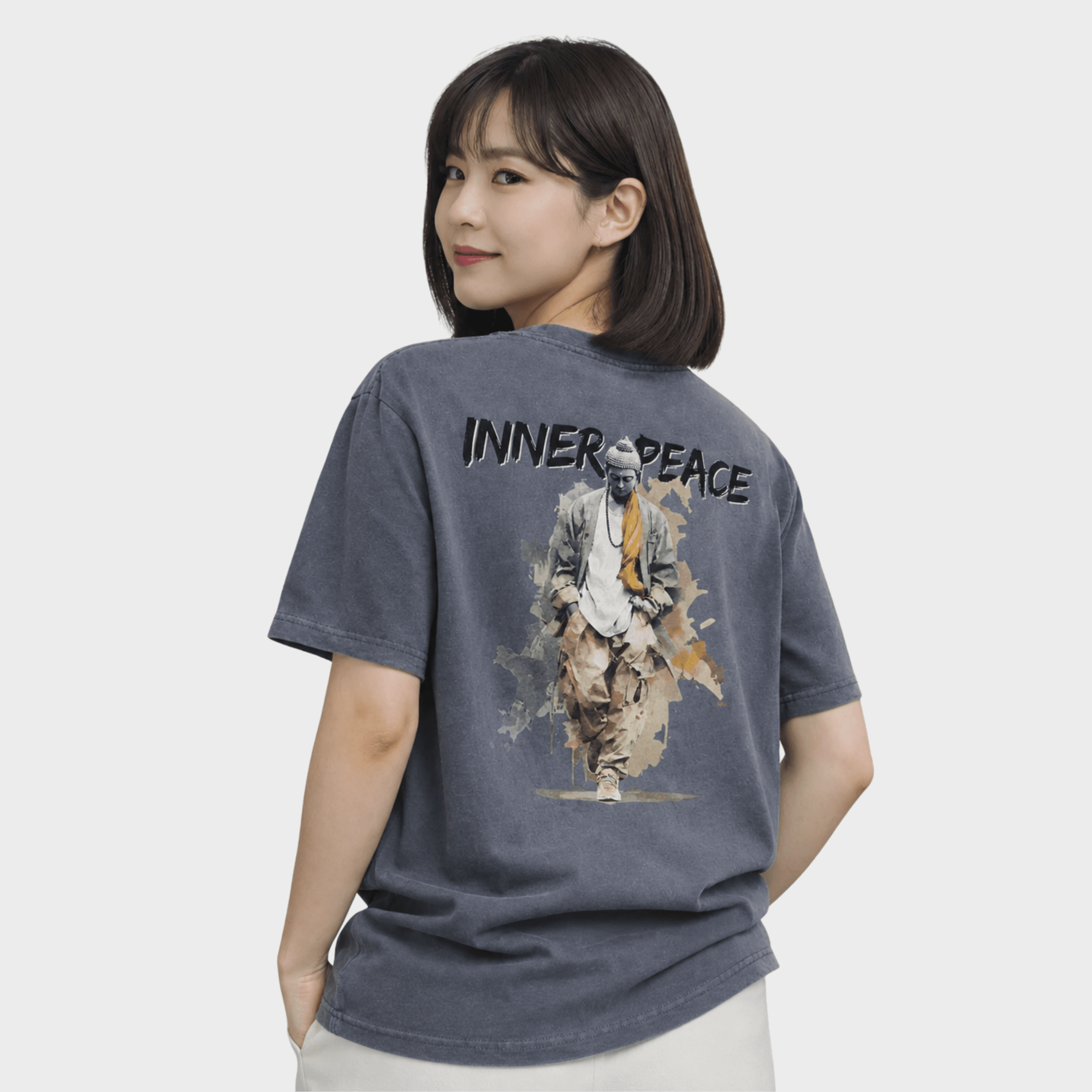 니르바나 Nirvana 이너피스 도시부처 피그먼트 면 티셔츠 반팔티 챠콜, 2XL - 최저가 38,900원