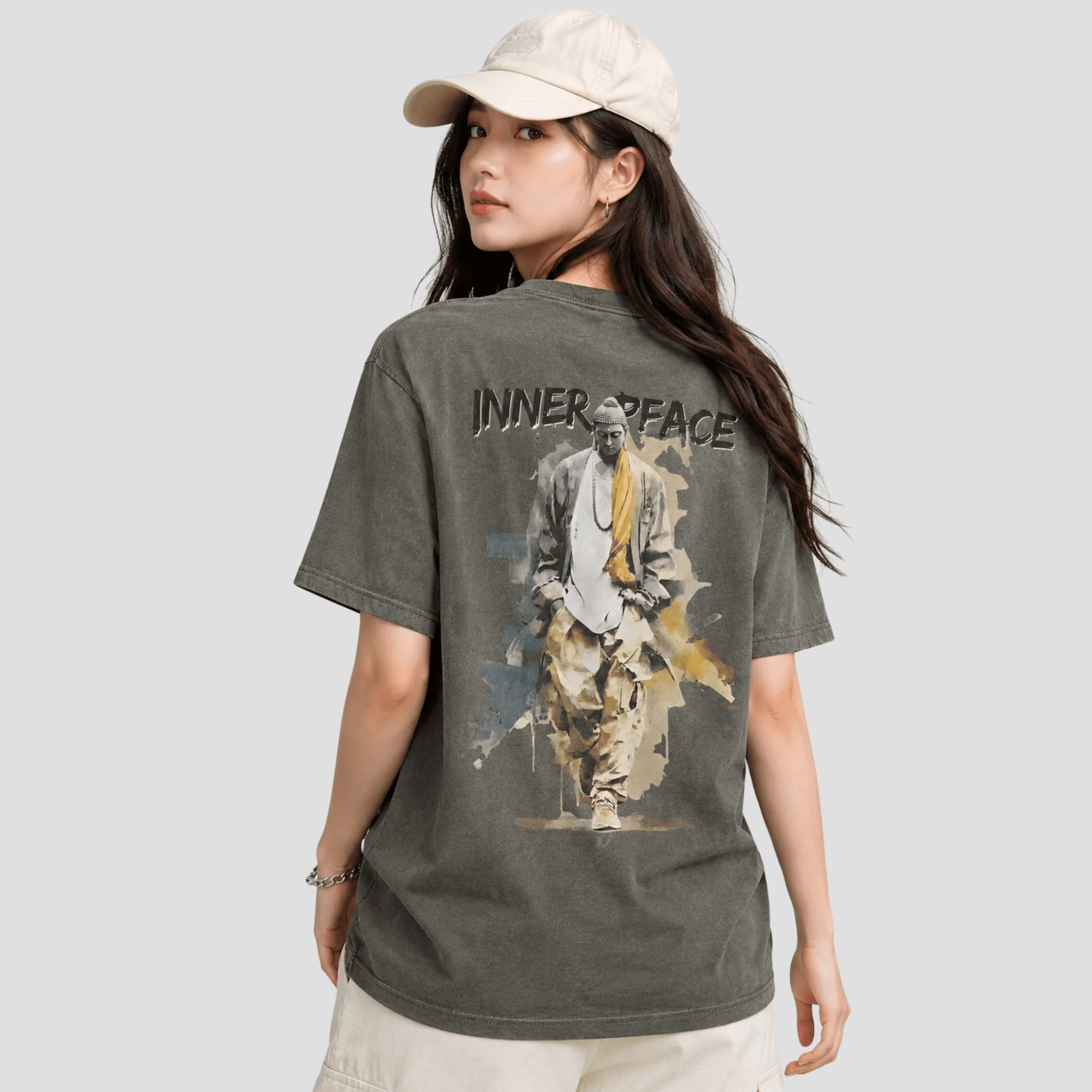 니르바나 Nirvana 이너피스 도시부처 피그먼트 면 티셔츠 반팔티 카키 M - 최저가 38,900원