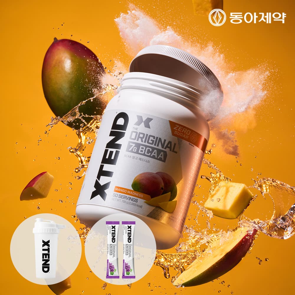 동아제약 엑스텐드 제로슈가 망고맛 BCAA 7,000mg 50서빙 1통 XTEND 아미노산
