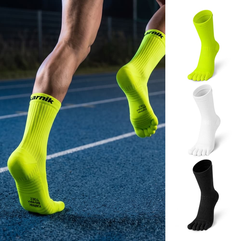 Karnik Sports 토우즈 러닝 발가락 양말 스포츠 바이오맥스 마라톤 트레일 기능성