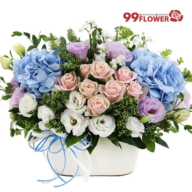 수국 장미 바구니 A1661 꽃배달 생화꽃 가격 추이 구구플라워 수국 장미 바구니 A1661 꽃배달 생화꽃 - 최저가 67,900원