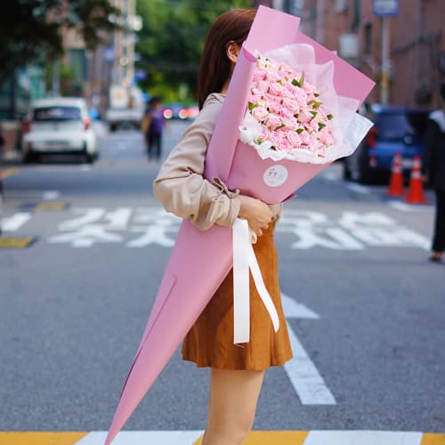 핑크 장미 100송이 대형 꽃다발 가격 비교 꽃뜰 핑크 장미 100송이 대형 꽃다발