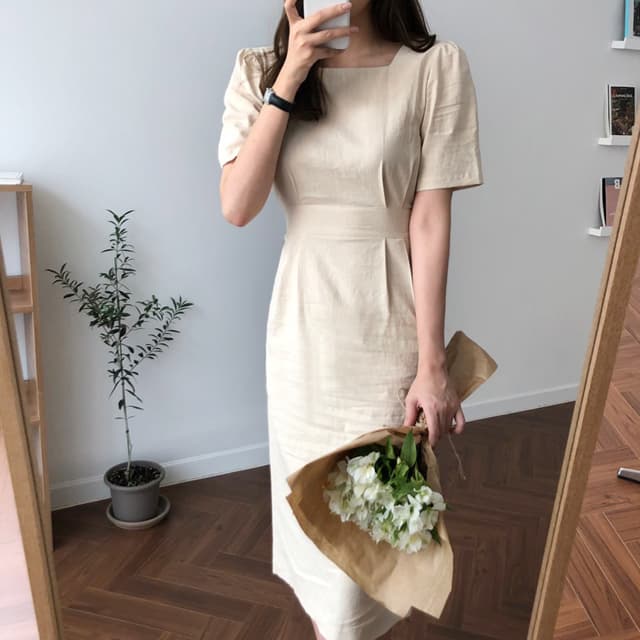 스퀘어넥 린넨 원피스 루즈핏 퍼프 반팔 여름 롱 베이지 블랙 가격 추이 코이블리 스퀘어넥 린넨 원피스 루즈핏 퍼프 반팔 여름 롱 베이지 블랙 - 최저가 34,900원